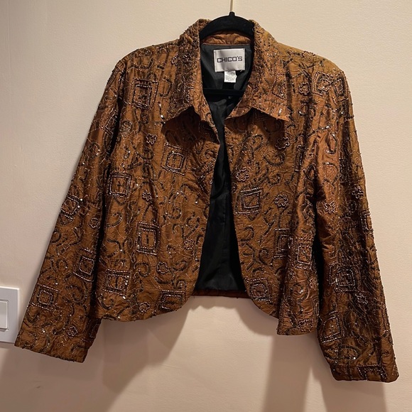 Chico's Jackets & Blazers - EUC- Chico’s Beaded Blazer